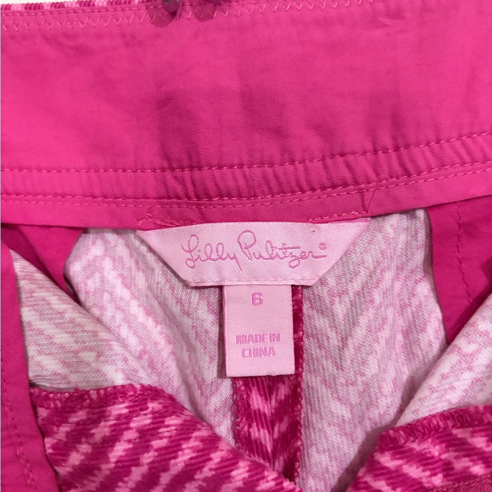 Lilly Pulitzer Pink Chevron Print Corduroy Mini Skirt 6 - Picture 7 of 9